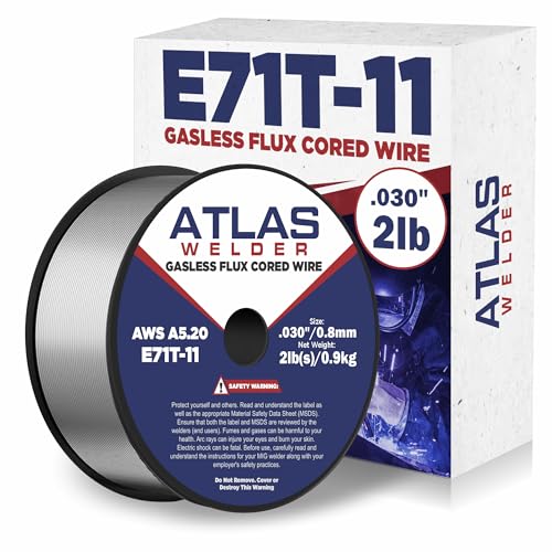 ATLASWELDER Flux Core Welding Wire E71T-11 .030 Inch 2 LB Gasless Mild Steel MIG Welding Wire with Low Spatter for All Position Welding
