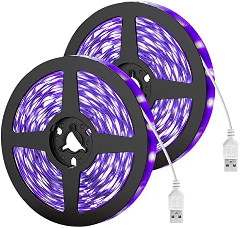 iCreating UV LED Strip Lights - 26.2ft USB Powered LED Black Light Strips 5V UV Blacklight Strip, UV Black Light LED Strips Kit with Non-Waterproof Super Bright UV LED Light Strip