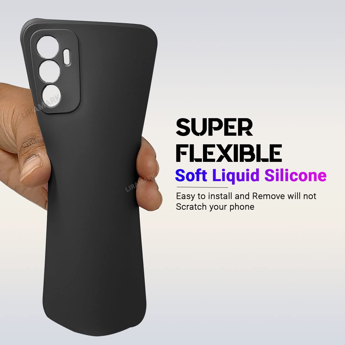 LIRAMARK Silicone Soft Back Cover Case for Samsung Galaxy M13 4G | Samsung Galaxy F13 4G (Black) — Amazon image 4