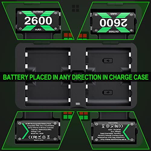 4X2600Mah Xbox Controller Battery Pack Compatible For Xbox One/Xbox Series X/S Rechargeable Battery Packs For Xbox One S/X/One Elite Fast Charger Batteries #TOP2