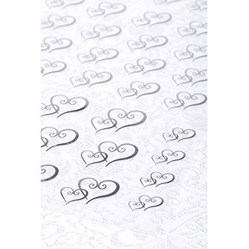 Transparent Silver Double Hearts Stickers by Victoria Lynn(tm) - 53 pieces - Assorted Sizes