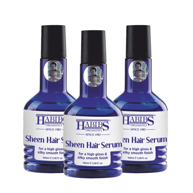 Habibs Orgamatics Sheen Hair Serum For Smooth Anti-Frizz Hair Serum High-Gloss, Silky-Smooth Finish Enriched With Aloevera & Sunflower Oil 100ml Pack of 3-image-38