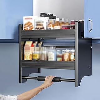 HAIKANGSHOP Pull Down Shelf Upper Kitchen Wall Cabinet Stora
