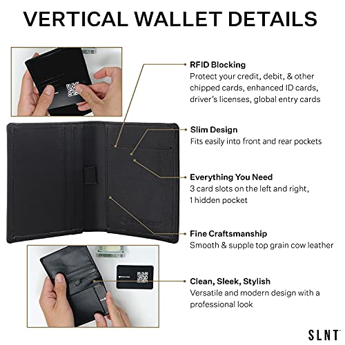 Image of Silent Pocket SLNT Wallet Blocking Wallet for Men | Napa Leather, RFID & NFC Signal Blocking, Slim Bi-Fold Design, Large Money Pocket, Travel-Ready