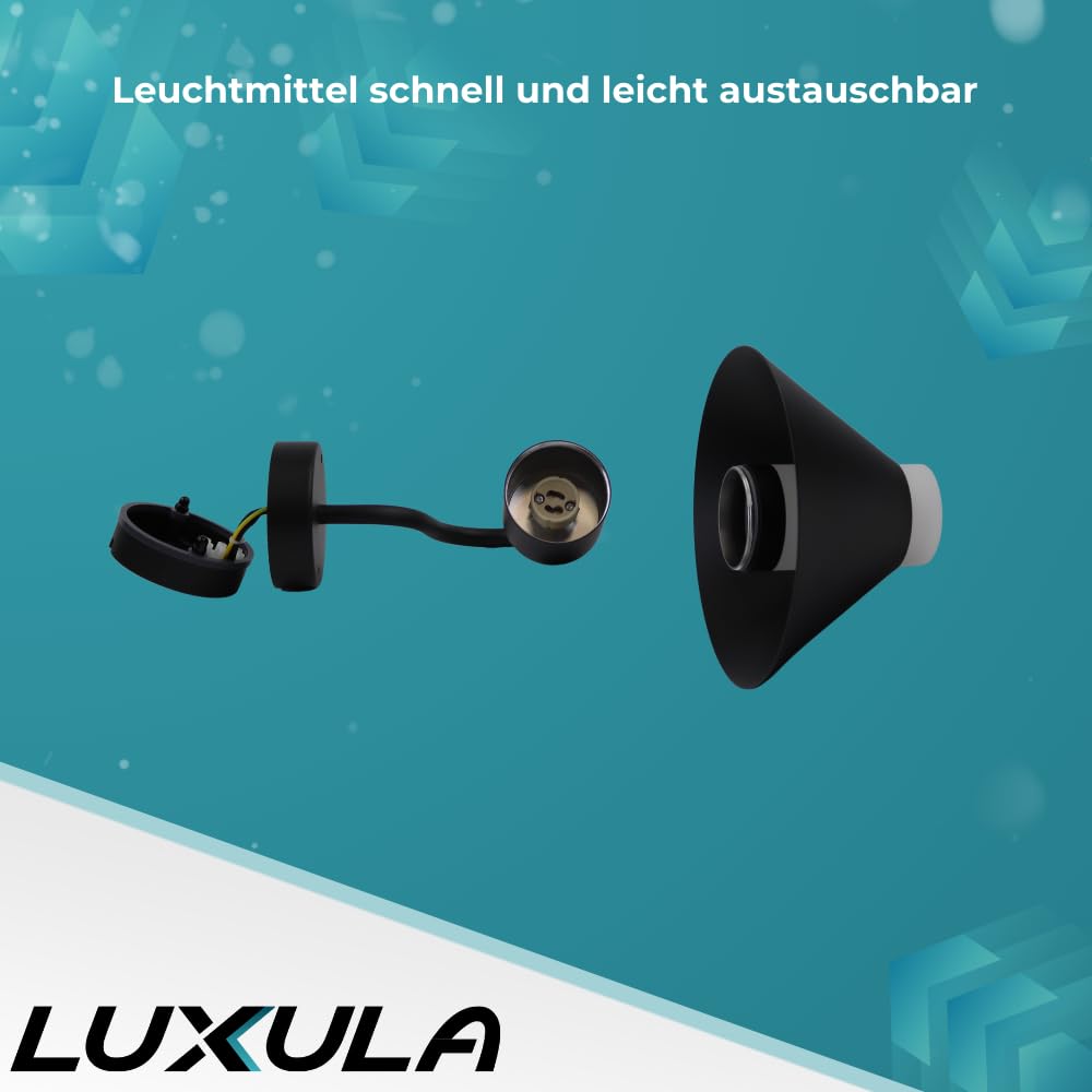 LUXULA 4er Set Wandleuchte mit Schirm, GU10 Fassung, Innen/Aussen, Aluminium - LED Außenleuchte IP54 Wandlampe Wegbeleuchtung Garten Terrasse Hauseingang