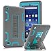 TOPSKY Fire 7" (2015 release) Case,[Kickstand Feature],Shock-Absorption / High Impact Resistant Heavy Duty Armor Defender Case For Amazon Fire 7 Inch Tablet,with Stylus, Grey/Blue