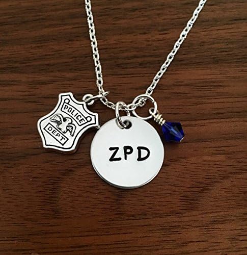 Zootopia inspired police badge necklace-ZPD-Zootopia police department -charm necklace-police necklace