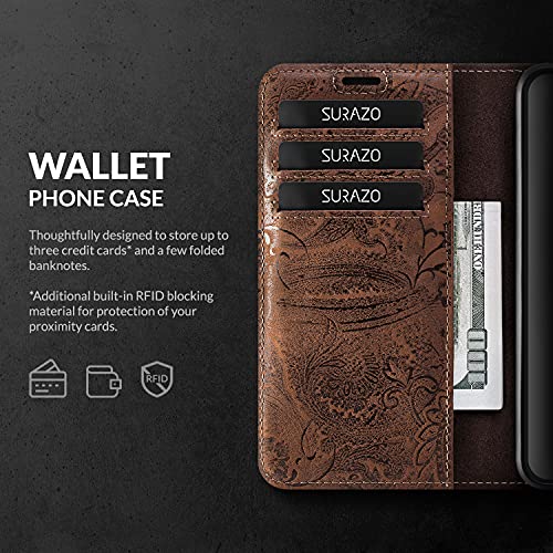Surazo Leather Wallet Mobile Phone Case Compatible with Apple iPhone 14 Plus - Image 2