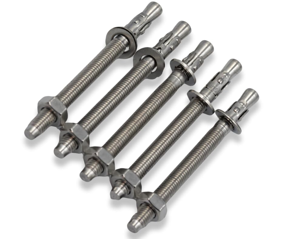 Kotwa śrubowa o dużej wytrzymałości M6 x 40 mm, ocynkowana, dopuszczenie do jakości przemysłowej, kotwa klinowa o dużej wytrzymałości, 10 szt. (M6 x 55 mm - 10 sztuk)
