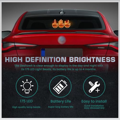 Luz LED de Gestos para Auto, Señal Divertida Interior miniatura 6