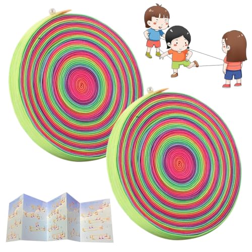 RAXLUPO Lot de 2 Gummitwist Enfant Jeu d'Élastique Sauter 4M avec Instructions Corde à Sauter en Caoutchouc Rebound, pour Jeux d'intérieur et d'extérieur pour Enfant
