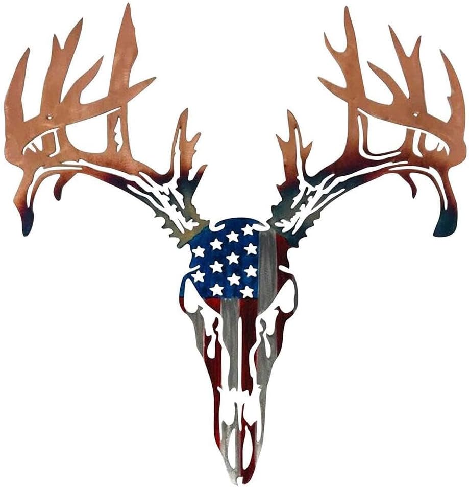 BOWTONG Deer Head Metal Office Wall Decor Metal Deer Wall Forest Deer