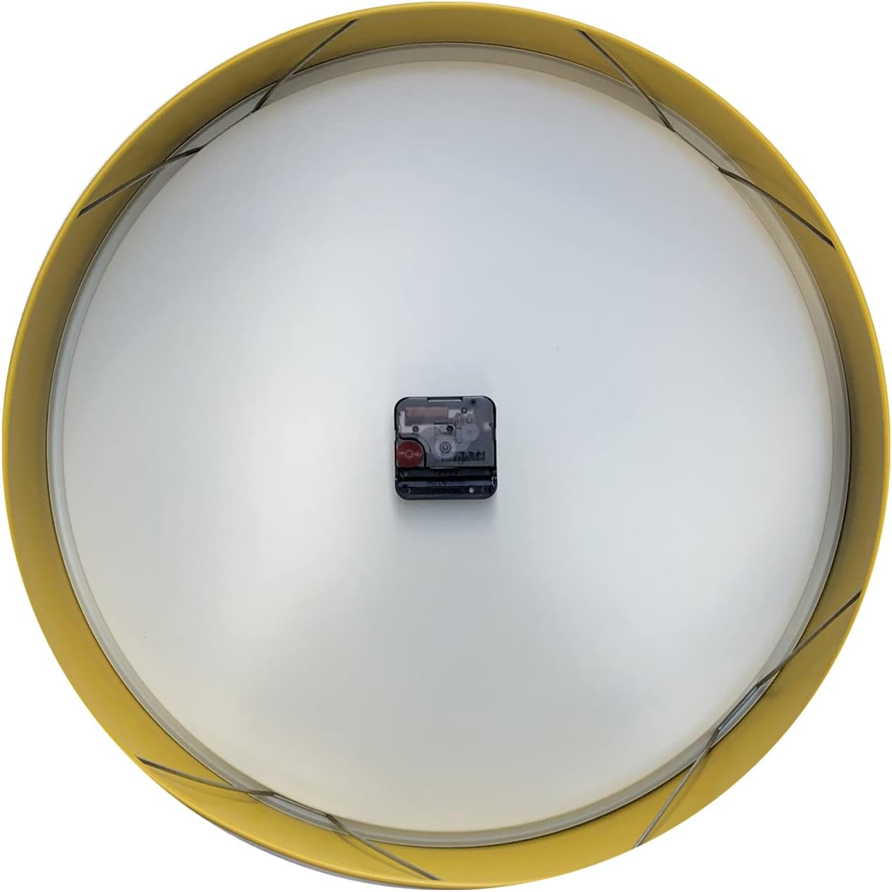 Cloudnola Station Metal Wall Clock, Yellow and Black, 18 inch Diameter, Silent Non Ticking, Battery Operated Quartz Movement