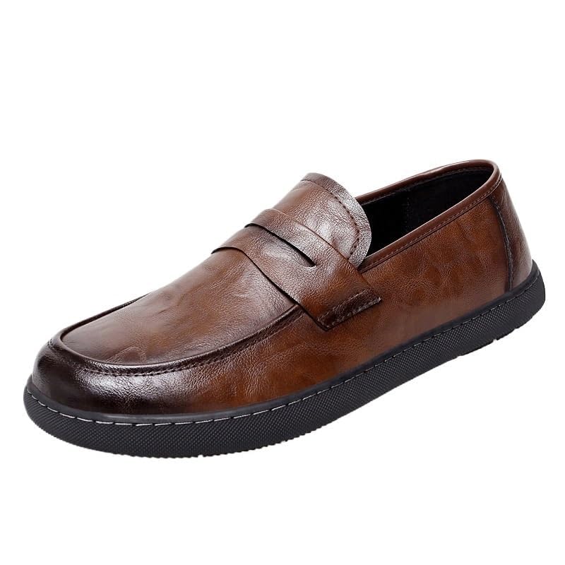 Men's Dress Loafers Shoes, Leather Slip-On Formal Business Casual Shoes for Wedding Office Work Comfortable Fashion Footwear for Men