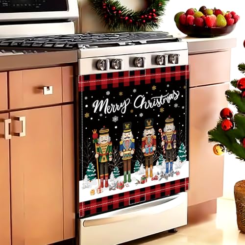 Image of Christmas Nutcracker Dishwasher Magnet Cover, 23x26In Nutcrackers Dishwasher Magnet Sticker for Kitchen Winter Holiday Decor Refrigerator Magnet Covers Magnetic Fridge Panel Decal