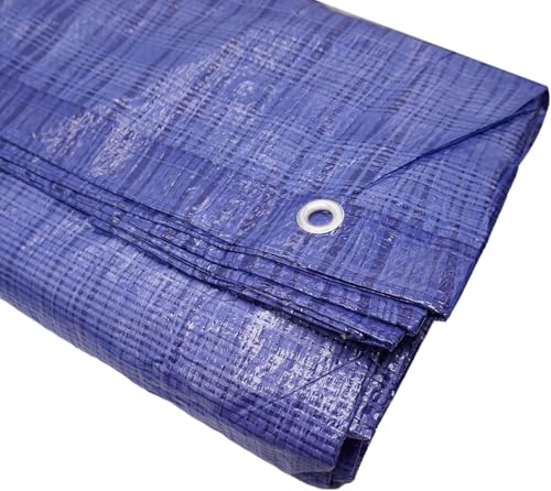 SKIR'CO Bâche bleue 8 x 12 m - Imperméable - 55 g/m² - Avec œillets - Bâche de protection pour voiture - Multifonction