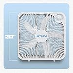 Hurricane Classic Floor Mount Box Fan w/ 3 Quiet Speeds, White, 20" - Corded Portable Electric Air Cooling Unit w/ Powerful 2400 CFM Airflow for Home, Garage, Office, Bedroom & Basement - Image 2