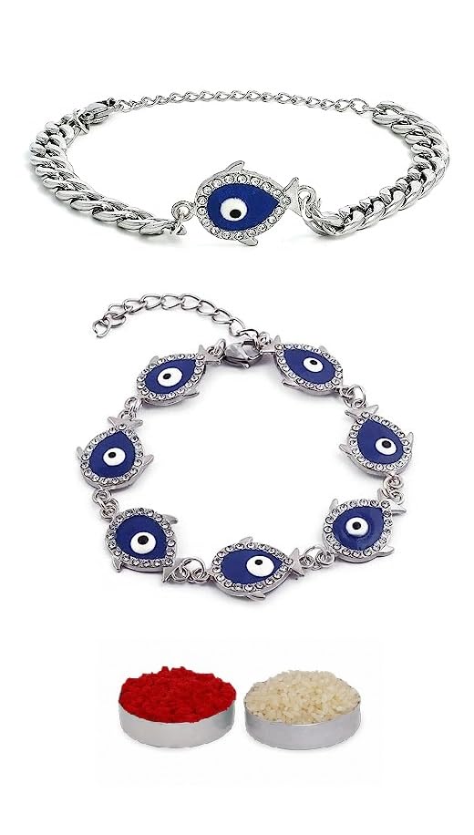 See full amazon price history chart for El Regalo 2 PCs Designer Evil Eye Couple Rakhi Set for Bhaiya and Bhabhi- CZ Fancy Evil Eye Rakhi Set- Brother, Sister-in-law Rakhi Combo with Roli Chawal, Message Card in Rakhi Gift Box (Combo-1) El Regalo 2 PCs Designer Evil Eye Couple Rakhi Set for Bhaiya and Bhabhi- CZ Fancy Evil Eye Rakhi Set- Brother, Sister-in-law Rakhi Combo with Roli Chawal, Message Card in Rakhi Gift Box (Combo-1) (B0CBXBG7CP) Amazon Price History, Amazon Price Tracker