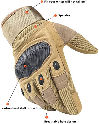 Hikeman Gloves For Men And Women Hard Knuckle Gloves For Outdoor Sports And Work Suitable For Cycling Motorcycle Hiking Climbing Lumbering Heavy Industry (Tan, Medium) #TOP3