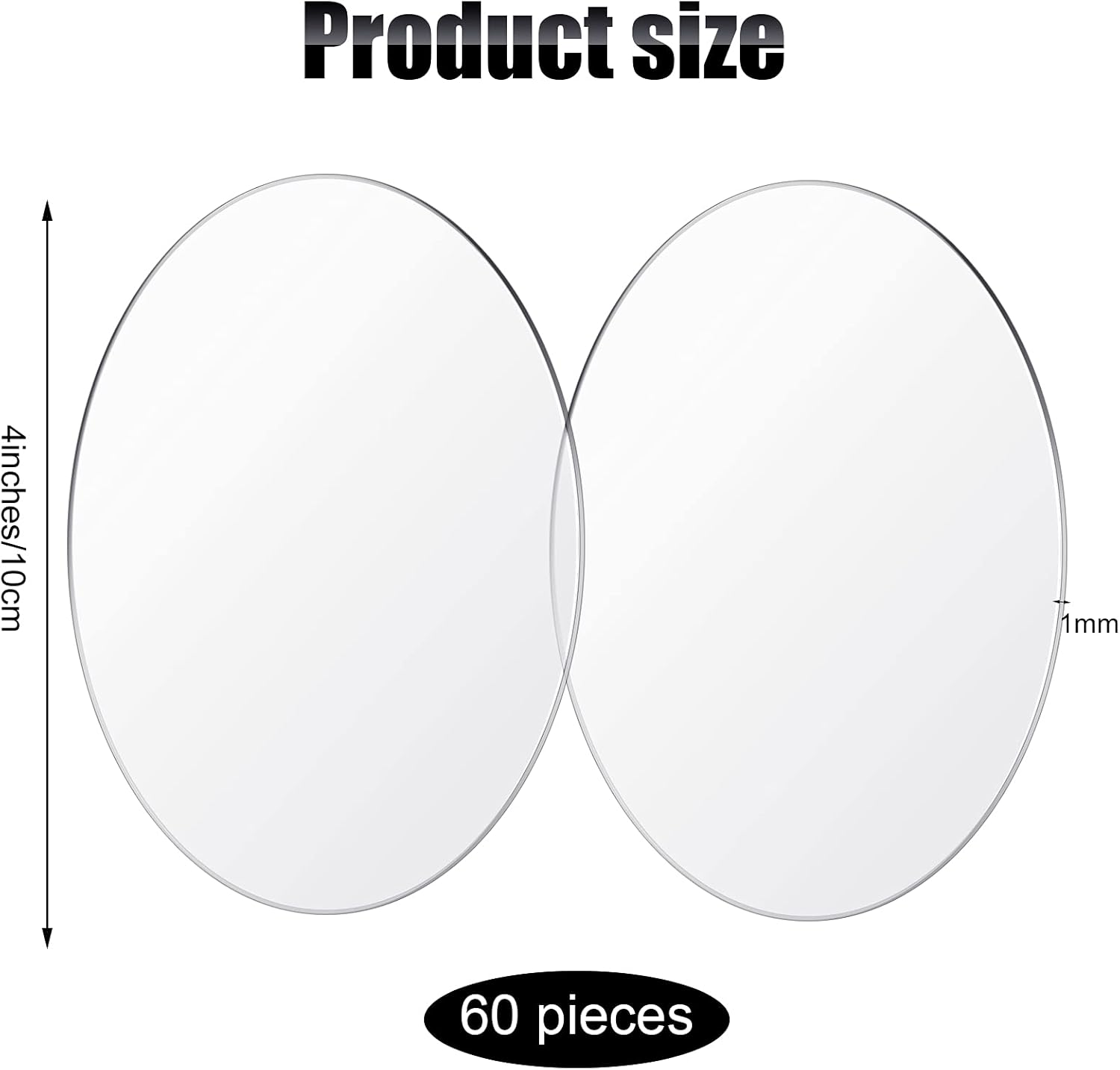 Yalikop 60 Pieces 4 Inch Round Acrylic Clear Blank Transparent Acrylic Disc Blank Round Circle Plastic Disc Sheet for DIY Projects Cake Decoration Crafts Wedding