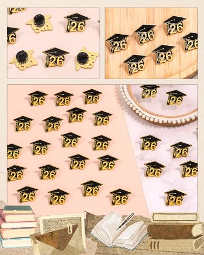 Image of Graduation Pins Bulk with Storage Bag for Class of 2026 Graduation Cap Diploma Enamel Pins for Backpack Hat Jackets Congrat Grads Gifts for Students Teachers Classmates 2026 Graduation Party Favors