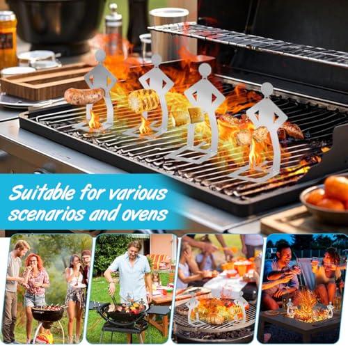 Grillwursthalter Aus Edelstahl, 5 Stück Wurst Grillgestelle, Lustiger BBQ Hotdog Halter, Kreativer Wurstständer Grillwursthalter Aus Edelstahl, Grill Grillzubehör für Camping, Picknick, Freien, Küche