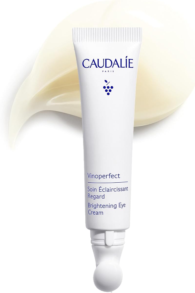 Crema para ojos con cafeína iluminadora de ojeras Vinoperfect - 15 ml | Crema para ojos sin fragancia con niacinamida para reducir la apariencia de todas las ojeras (azules, marrones, moradas y negras).