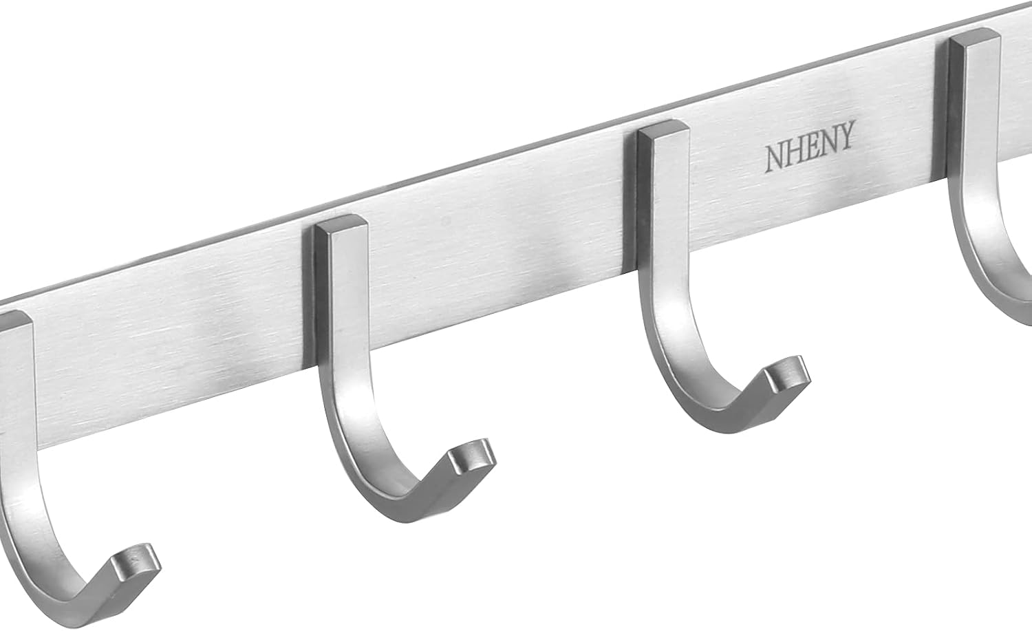 304 Stainless Steel Brushed Nickel Coat Hook Hanger Wall Mounted 17-Inch Towel Hook Rack with 7 Hooks, Easy Installation Rail for Bedroom, Bathroom, Foyer, Hallway, Office, Rust and Water Proof image 5