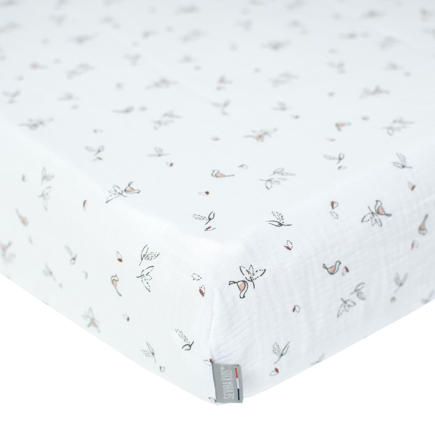 Drap-housse gaze de coton 90x200 lit enfant Sevira Kids Melody en coton gaufré