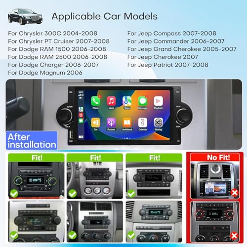 Radio para auto Surakey 6.5 pulg. para Dodge Ram 1500 miniatura 3