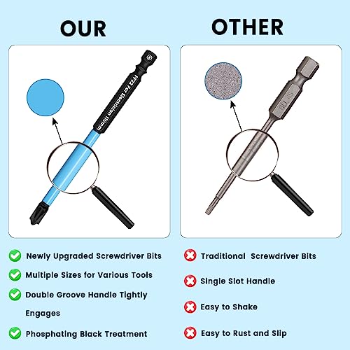 Lattook Phillips Pozidriv Slotted Bits For Electricians Lattook 6Pcs Cross And Slotted Screwdriver Bits For Electricians thumb #3