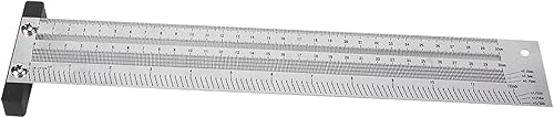 Miniatura 6 de Regla de marcado de ultra precisión, versión métrica de acero inoxidable para carpintería, herramienta de medición de alta precisión T cuadrada (12