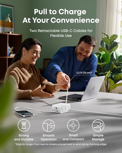 Anker Nano Charging Station, 100W 7-in-1 Power Strip, Retractable Charger - Image 5