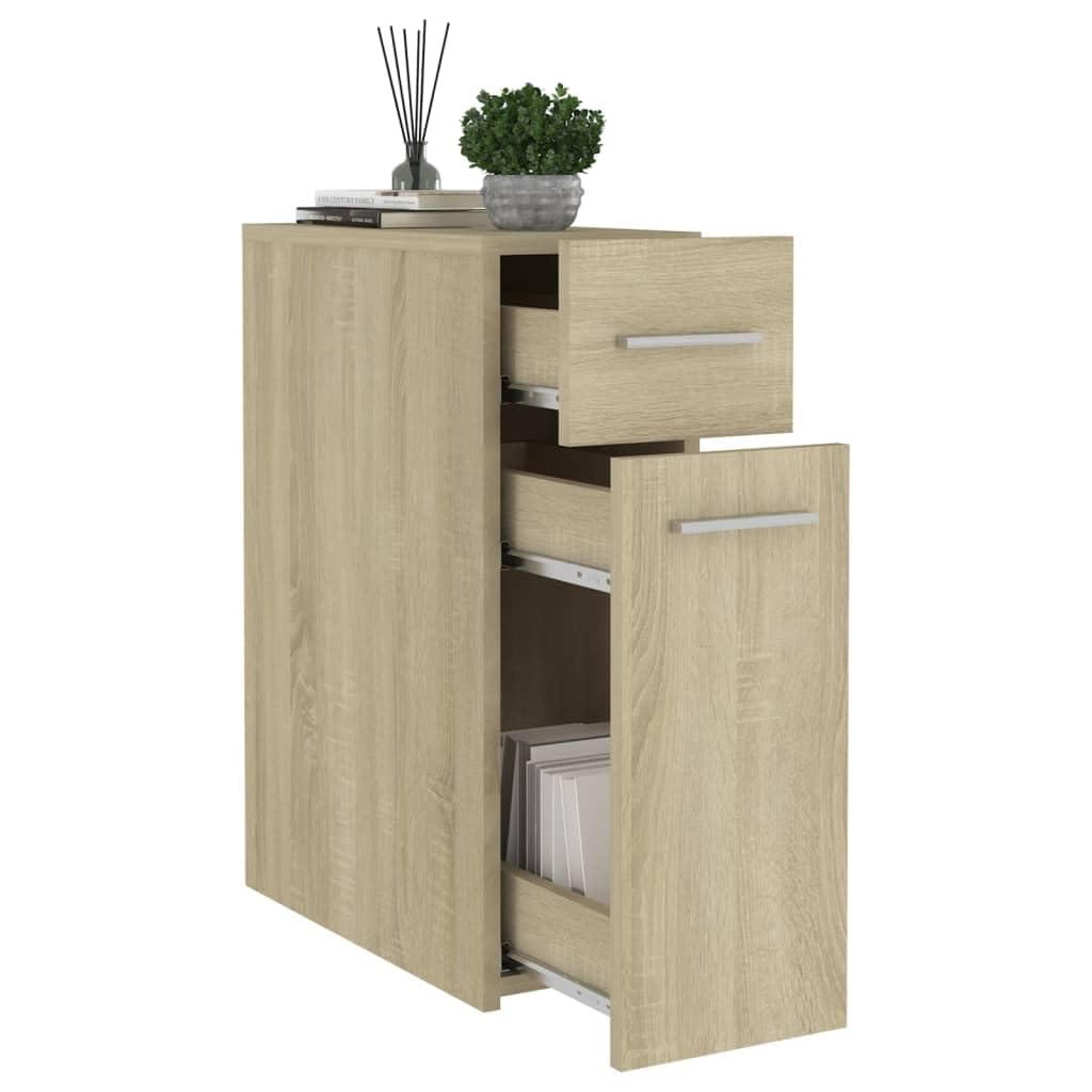 vidaXL Armario Boticario Almacenamiento Organizador Suministros Domésticos Comestibles Estable Robusto Contrachapada Color Roble Sonoma 20x45,5x60 cm