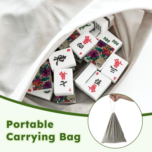 Set de fichas American Mahjong con diseño animal y bolsa miniatura 5