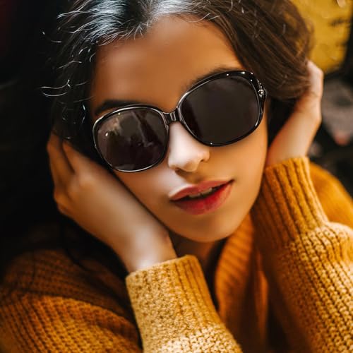 Image of Joopin Oversized Sunglasses for Women Stylish Big Rectangle Polarized UV Protection Ladies Goggles