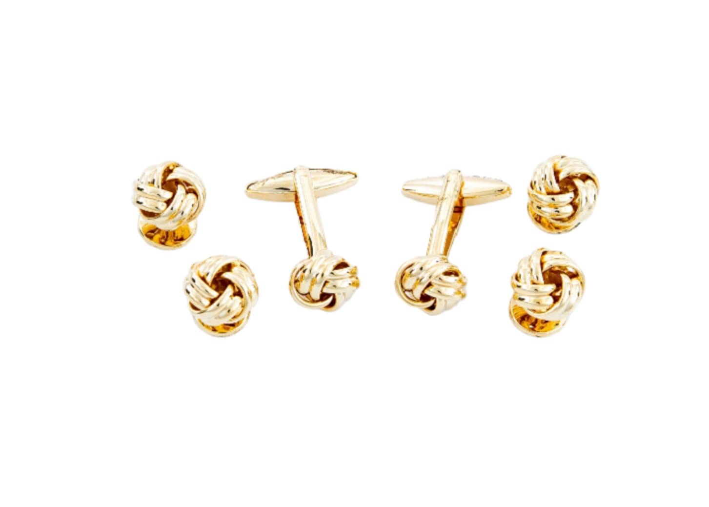 mrcuff Knot Cufflinks and Studs Tuxedo Set in a Presentation Gift Box & Polishing Cloth-picture-4