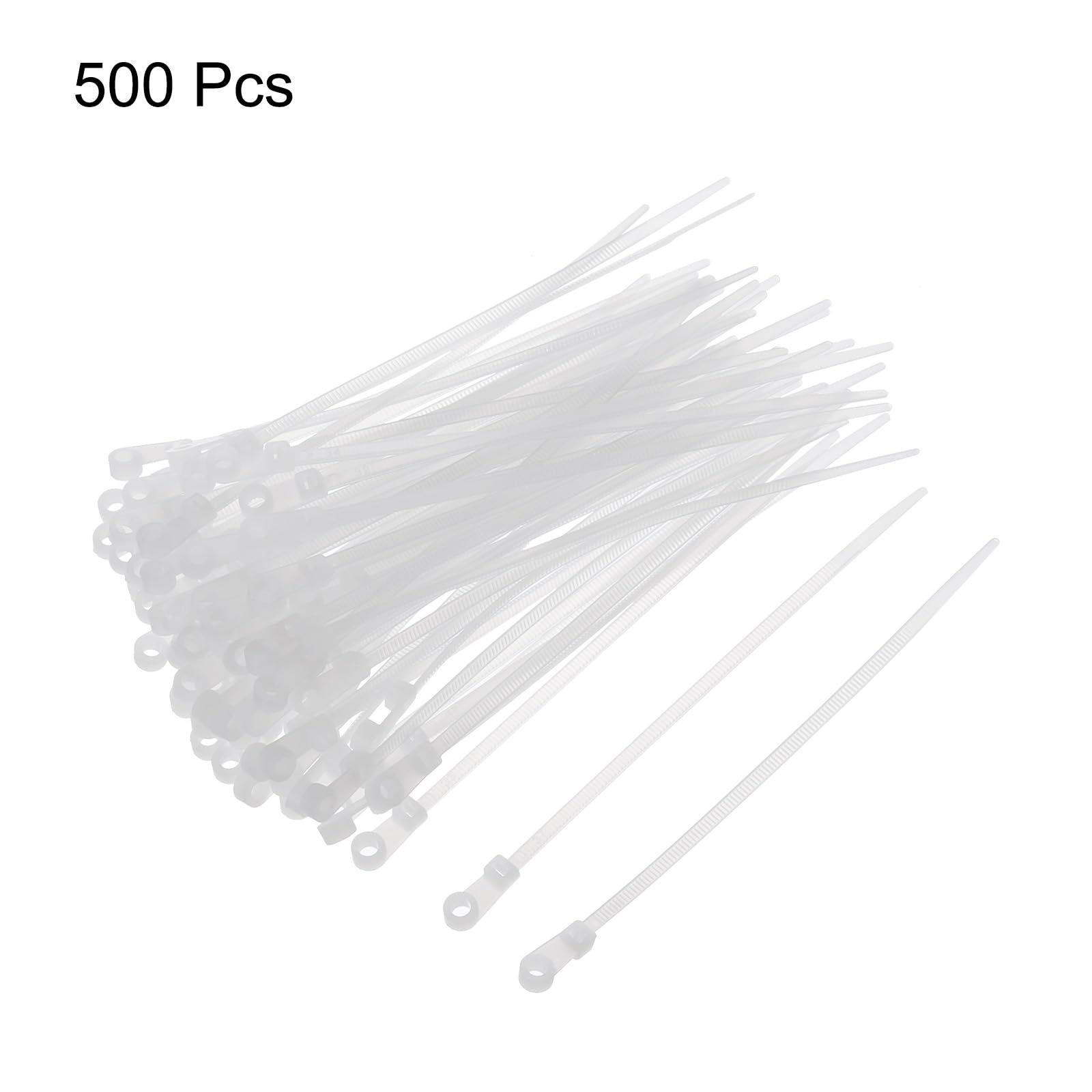 QUARKZMAN 500pz 200mm/8" 40 Lbs Montaggio Testa Cavo Cerniera Fascette Autobloccante Lungo Nylon Cavo Fascetta 3,6mm/0,14" Fascette per Cavi Gestione Bianco