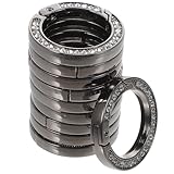 Abaodam Hebillas de Anillo de Metal para Bolsos, 10 Piezas de Anillos de Conexión en D de Aleación Incrustaciones de Diamante, Color Negro Pistola, Alta Resistencia para Manualidades