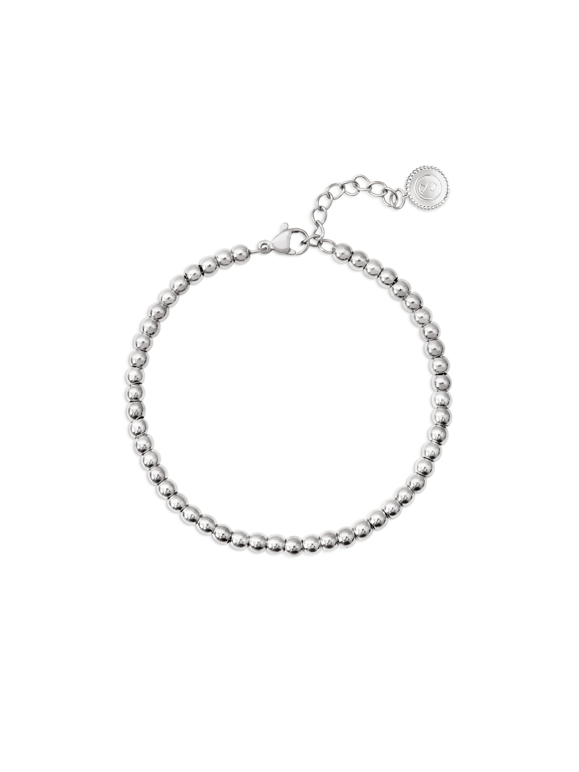 Bracciale SINGULARU Pebbles L In Acciaio Inossidabile - Con Perline Tonde 4 Mm - Placcato Oro 18Kt O Argento - Gioiello Sostenibile Con Custodia