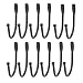 Antrader Metal Wall Door Key Coat Bag Hanger Storage Hook Black Pack of 12