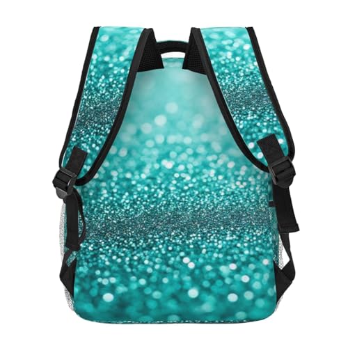 Backpack Extra Large Book Bags Anti-Theft Rucksack for College, Multipurpose Teal Turquoise Green Glitter Sparkle texture Laptop Backpack4