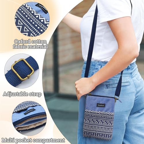 Women's Cross-Body Bags, Cotton Crossbody Phone Bag Casual Shoulder Bag for Women, Boho Mobile Phone Bag3