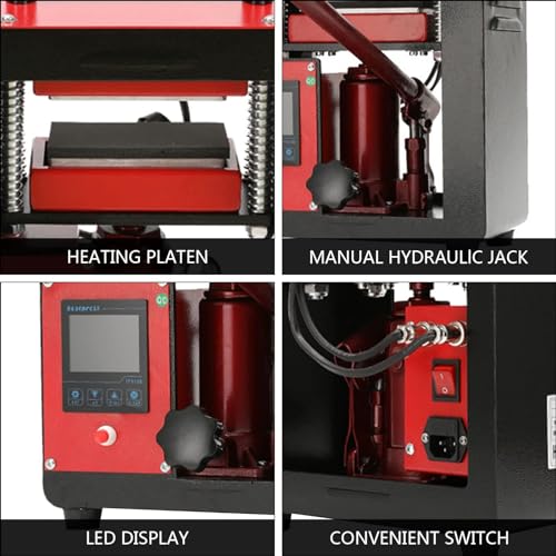 Máquina hidráulica del calor de la prensa de la colofonia de 5 toneladas con el temporizador del LCD 0-250C para la extracción de flores de estampado en caliente de las bolsas de cuero de la PU Contro