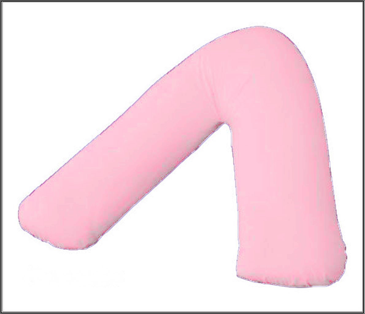 AmigoZone Orthopaedic-Luxury V Shaped Pillow Nursing, Pregnency, Back Support With Free Pillow Case (Pink)