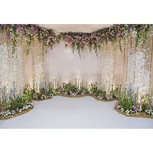 Aoihrraan 3x2m Fondo Ceremonia Boda Fondo romántico de la fotografía del arco interior de la flor Propuesta Matrimonio Día de San Valentín Fiesta de despedida de soltera Pareja Retrato Foto Prop