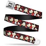 Paramount Network Belt, Seatbelt Buckle Belt, South Park Goth Kids Poses Flame Reds, 30 to 44 Inches