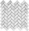 Simple Tile - 5 Sheets Marble Mosaic Tile for Kitchen Backsplash, Bathroom Shower Floor Etc, 1"X2" Herringbone Collection, 12"X11"X3/8", Honed (Set of 5 Sheets, CWMM1CRO-H - Carrara White Honed)