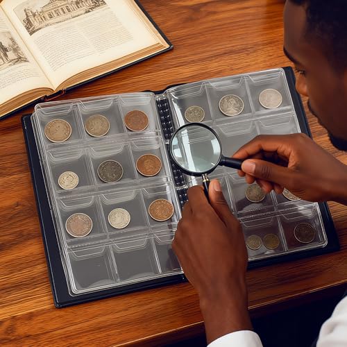 Álbum para monedas de gran capacidad, color azul, para coleccionistas y organización de hobbies miniatura 7