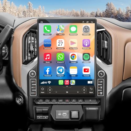 Image of 8-core 6G+128G Car Radio for Chevrolet Sliverado /GMC Sierra 2019 2020 2021, 15.6 Inch 2.5K IPS Touch Screen Upgrade Car Stereo with Carplay /Android Auto,GPS, WiFi, Bluetooth, FM.